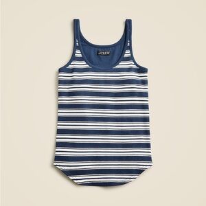J. Crew Vintage Rib Shelf Bra Tank Top in Stripe